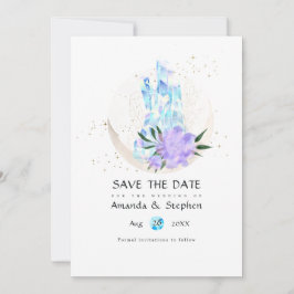 Reserve A Data Casamento Místico Boho Cristal Lua Salve A Data