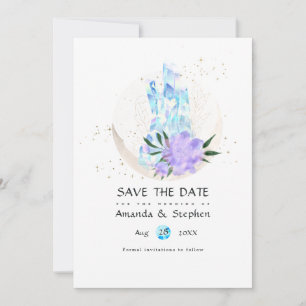Reserve A Data Casamento Místico Boho Cristal Lua Salve A Data