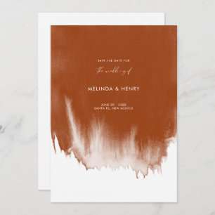 Reserve A Data Casamento Moderno Abstrato Terracotta Watercolor
