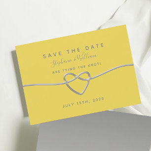 Reserve A Data Casamento Moderno Amarelo e Prata