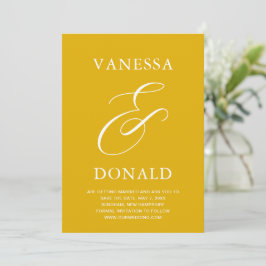 Reserve A Data Casamento Moderno Amarelo Mostarda de Vanessa