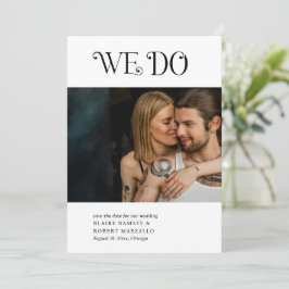 Reserve A Data Casamento Moderno Blaire Preto e Branco
