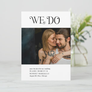 Reserve A Data Casamento Moderno Blaire Preto e Branco