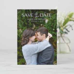 Reserve A Data Casamento Moderno com Foto Lilac Chic