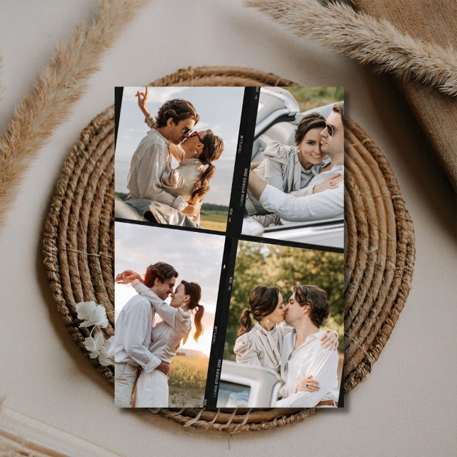 Reserve A Data Casamento Moderno da Faixa de Fotos Salvar a Data (Photo Strip Modern Wedding Save the Date)