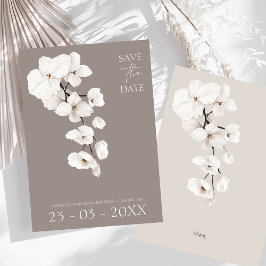 Reserve A Data Casamento Moderno da Orquídea Branca de Cinzas Ele