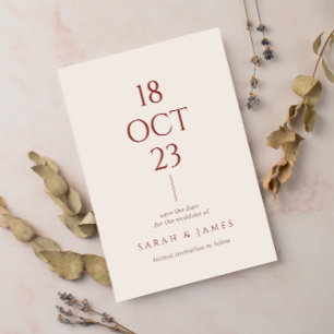 Reserve A Data Casamento Moderno da Tipografia Laranja Queimada M