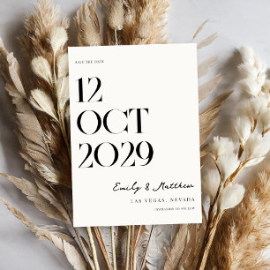 Reserve A Data Casamento Moderno de Chic Minimalista