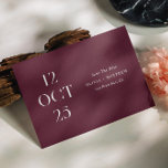 Reserve A Data Casamento moderno de fotos minimalistas da ameixa<br><div class="desc">Casamento minimalista de tipografia moderna Salve a data com fotos no verso em tons de burgundy e ameixa. Entre em contato comigo se precisar de itens adicionais.</div>