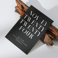 Casamento Moderno de Gravata Preta. Minimalista Fo