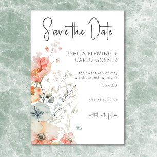 Reserve A Data Casamento Moderno de Pastel Loose Wildflower