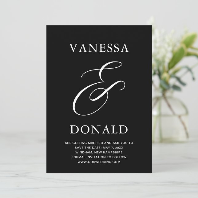 Reserve A Data Casamento Moderno de Vanessa Black (Em pé/Frente)