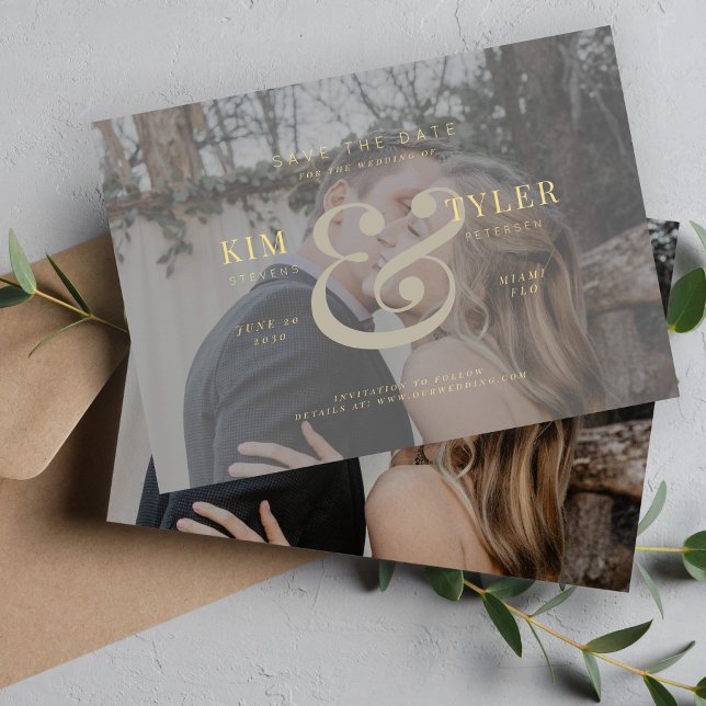 Reserve A Data Casamento moderno de vellum vellum, foto personali (Criador carregado)