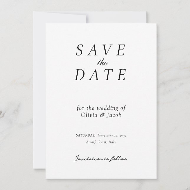 Reserve A Data Casamento Moderno Elegante Salvar a Data (Frente)