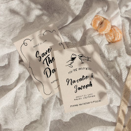 Reserve A Data Casamento Moderno Escrito Escrito À Mão Vintage