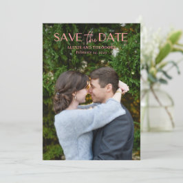 Reserve A Data Casamento Moderno Foto Rosa Chic