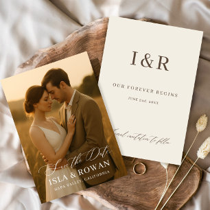 Reserve A Data Casamento Moderno Foto Simples Elegante