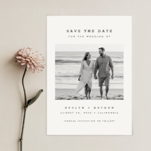 Reserve A Data Casamento Moderno Minimalista com Código QR e Foto