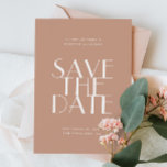 Reserve A Data Casamento moderno minimalista com código QR em tom<br><div class="desc">Moderno Save the Date de casamento com tipografia simples,  minimalista e foto   código QR no verso em tons de rosa pálido pastel,  rosa empoeirado,  cores creme. Por favor,  entre em contato se precisar de itens adicionais.</div>