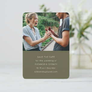 Reserve A Data Casamento Moderno Minimalista Foto Chic Oliva Musg