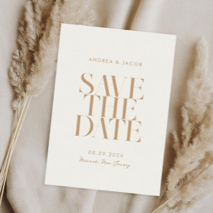 Reserve A Data Casamento Moderno Minimalista Ivory Tan Chic