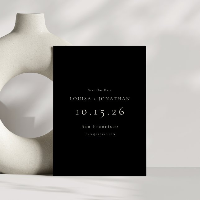 Reserve A Data Casamento Moderno Minimalista Negro Elegante (Criador carregado)
