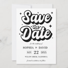 Reserve A Data Casamento Moderno Minimalista Preto e Branco