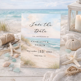 Reserve A Data Casamento moderno na praia costeira