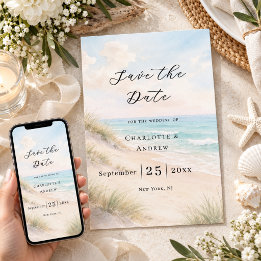 Reserve A Data Casamento moderno na praia costeira