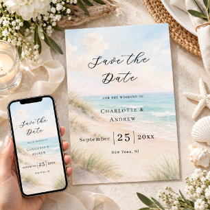 Reserve A Data Casamento moderno na praia costeira