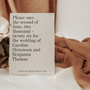 Reserve A Data Casamento Moderno Negro Branco Elegante