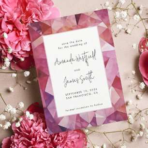 Reserve A Data Casamento Moderno Ousado Abstrato Magenta Rosa Neo