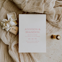 Reserve A Data Casamento Moderno Rosa Estiloso