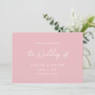 Reserve A Data Casamento Moderno Rosa Simples