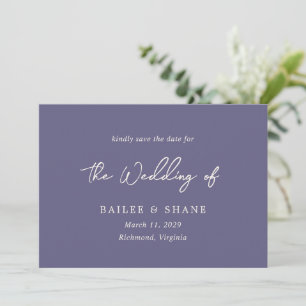 Reserve A Data Casamento Moderno Roxo Simples