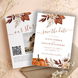 Reserve A Data Casamento moderno rústico com código QR floral ter