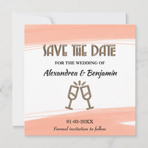 Reserve A Data Casamento Moderno Save The Date Aquarela Rosa