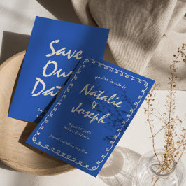Reserve A Data Casamento Moderno Simples com Letras Escritas Manu