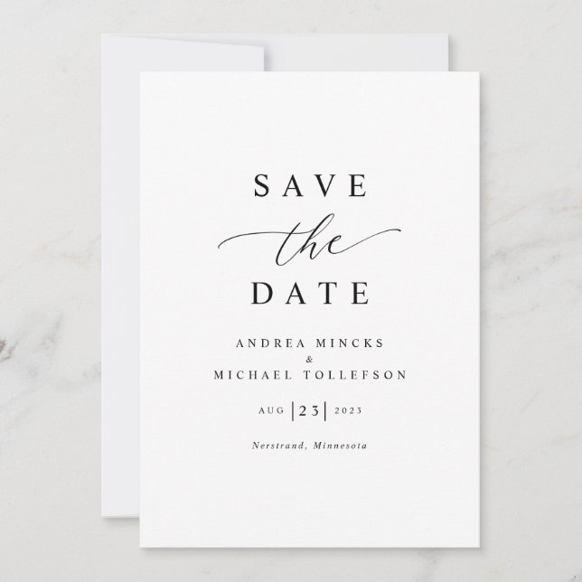 Reserve A Data Casamento Moderno Simples e Elegante (Frente)