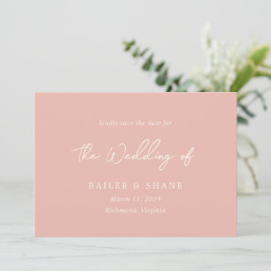 Reserve A Data Casamento Moderno Simples Peach