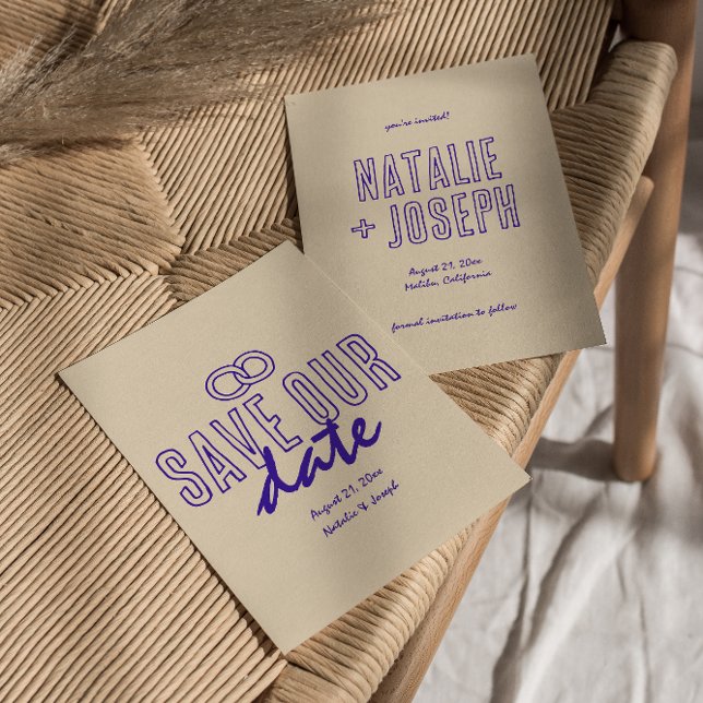 Reserve A Data Casamento Moderno Simples Retrô Escrito À Mão (Criador carregado)