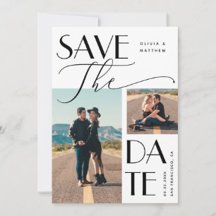 Reserve A Data Casamento Moderno   Tipografia Negrito Multi Foto