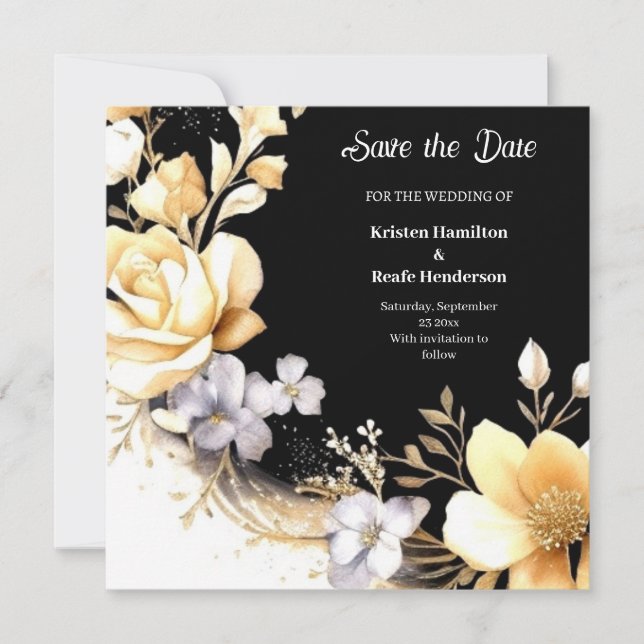 Reserve A Data Casamento Moderno Único Chic (Frente)