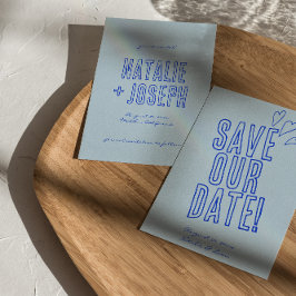 Reserve A Data Casamento Moderno Único e Colorido Escrito À Mão