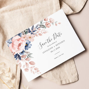 Reserve A Data Casamento Moderno Verde - Script Floral Rosa