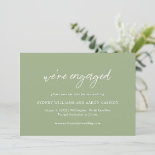 Reserve A Data Casamento Moderno Verde Sydney Sage