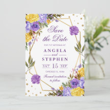 Casamento Moldura Dourada Flores Primavera Aquarel