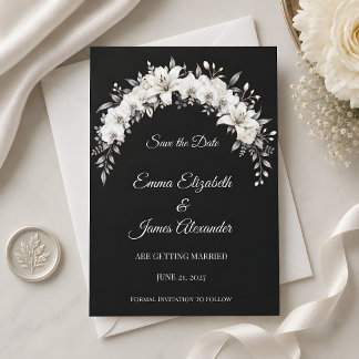 Reserve A Data Casamento Monocromático de Luxo