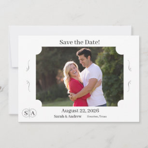 Reserve A Data Casamento Monogramas Cross & Rings Salvar a Data