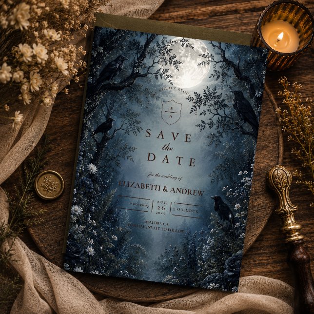 Reserve A Data Casamento Moody Dark Woodland (Criador carregado)
